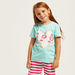 Juniors 4-Piece Printed Short Sleeves T-shirt and Pyjama Set-Pyjama Sets-thumbnail-3