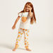 Juniors Orange Themed Round Neck T-shirt and Pyjamas - Set of 4-Nightwear-thumbnail-1