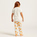 Juniors Orange Themed Round Neck T-shirt and Pyjamas - Set of 4-Nightwear-thumbnail-3