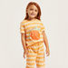 Juniors Orange Themed Round Neck T-shirt and Pyjamas - Set of 4-Nightwear-thumbnail-5