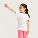 Juniors Graphic Print T-shirt and Solid Pyjama Set-Pyjama Sets-thumbnail-1