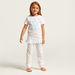 Juniors Printed T-shirt and Striped Pyjama Set-Pyjama Sets-thumbnail-0