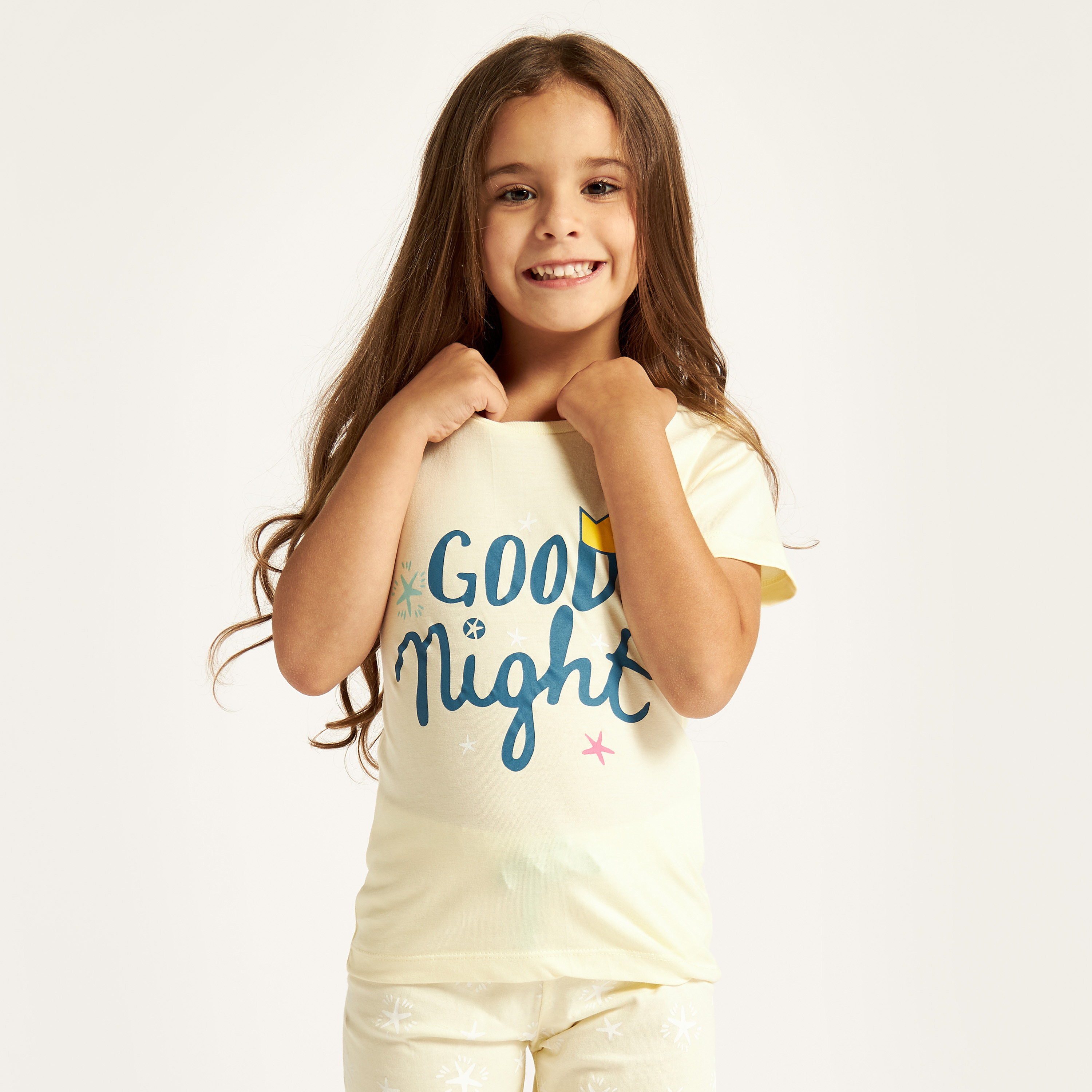 Juniors Printed Short Sleeve T-shirt and Pyjamas - Set of 2-baby-girls-clothing-multipacks-image-3