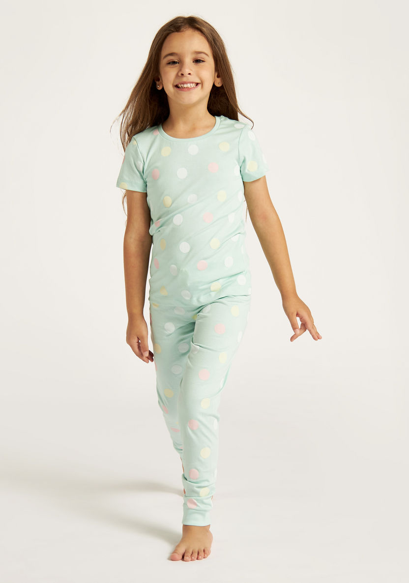 Juniors Printed Short Sleeve T-shirt and Pyjamas - Set of 2-Nightwear-image-5