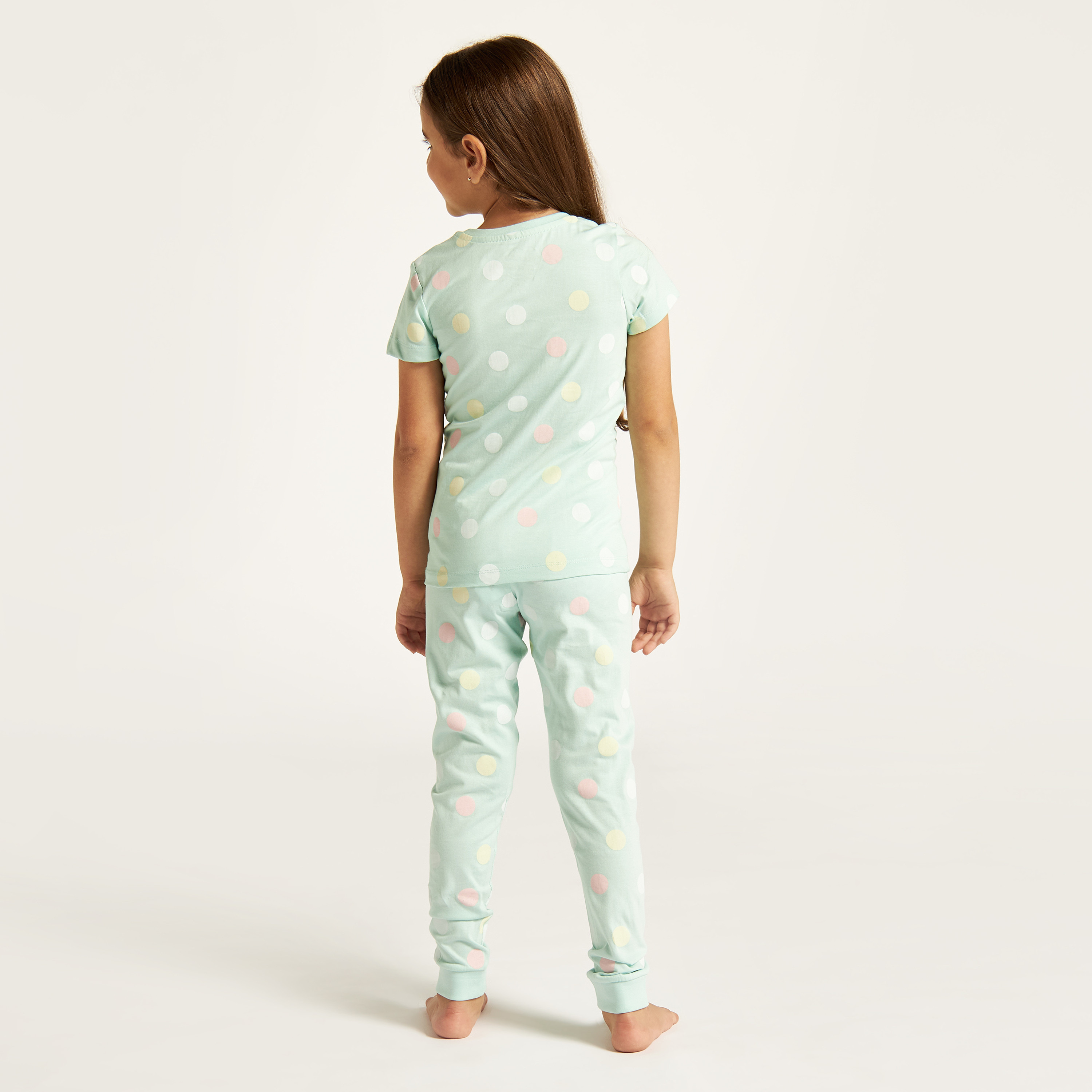 Juniors Printed Short Sleeve T-shirt and Pyjamas - Set of 2-baby-girls-clothing-multipacks-image-7