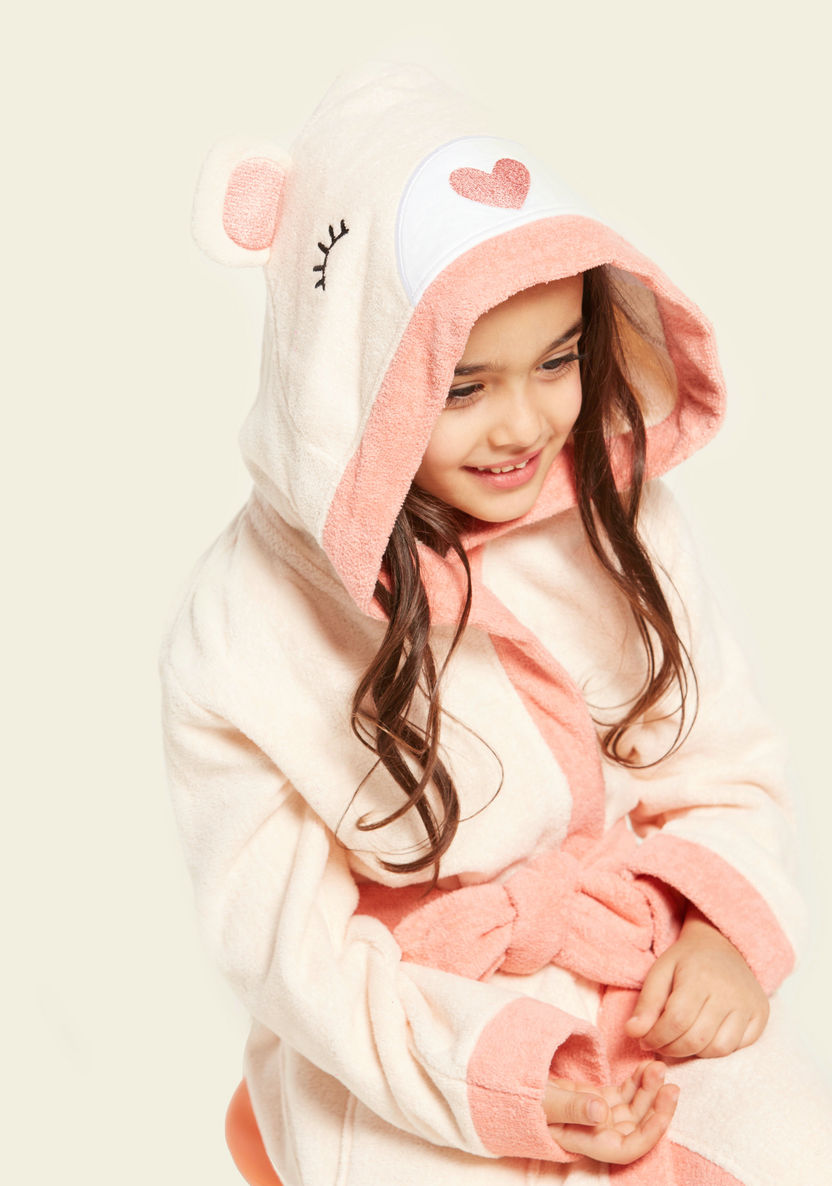 Juniors Textured Bathrobe with Hood and Tie-Ups-Towels and Flannels-image-1