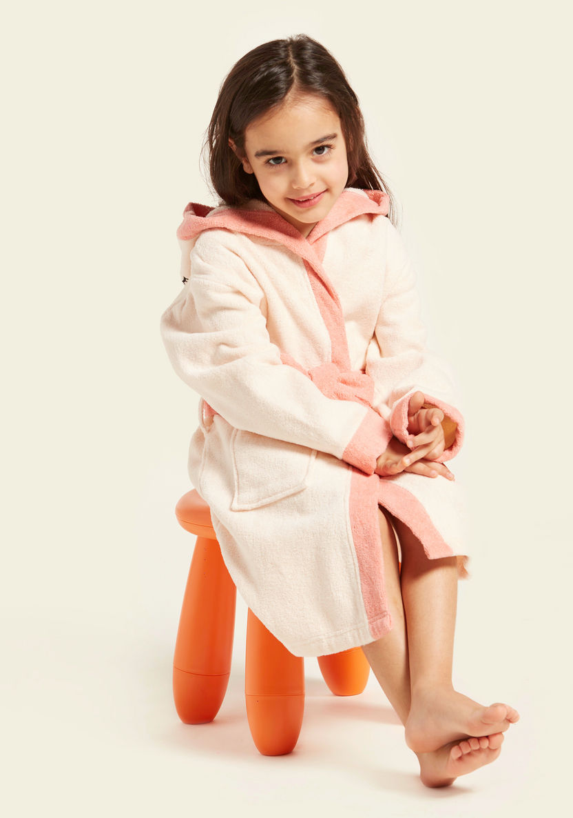 Juniors Textured Bathrobe with Hood and Tie-Ups-Towels and Flannels-image-2