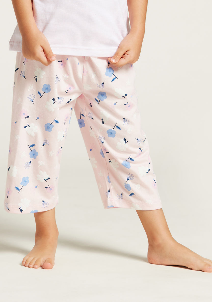 Juniors Graphic Print T-shirt and Pyjama Set-Pyjama Sets-image-2