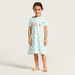 Juniors Polka Dot Print Sleep Dress with Round Neck and Short Sleeves-Pyjama Sets-thumbnail-0