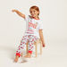 Sanrio Barbie Hello Kitty Typographic Print T-shirt and Joggers Set-Pyjama Sets-thumbnail-0
