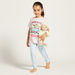 Hello Kitty Print Short Sleeves T-shirt and Pyjama Set-Pyjama Sets-thumbnail-0