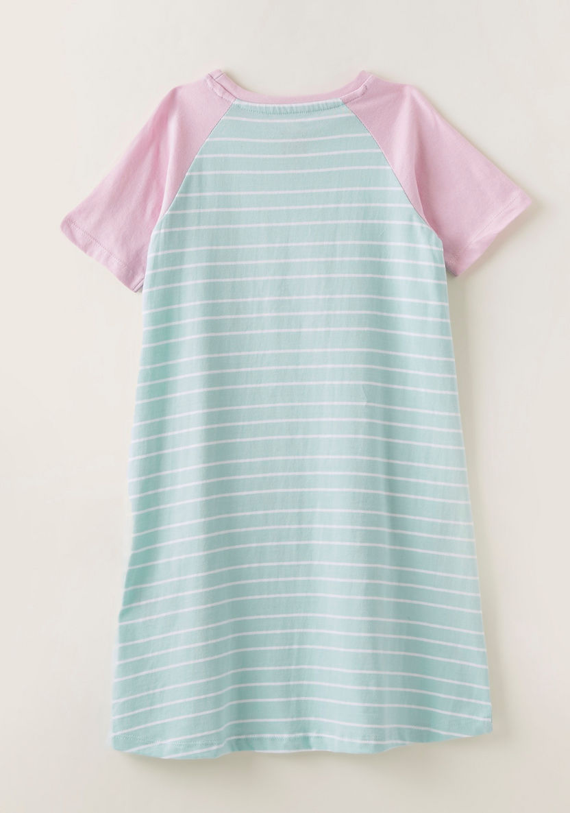 Hello Kitty Graphic Print Sleep Dress with Raglan Sleeves-Pyjama Sets-image-3