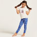 Barbie Print T-shirt and Contrast Full-Length Pyjama Set-Pyjama Sets-thumbnail-1