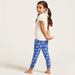 Barbie Print T-shirt and Contrast Full-Length Pyjama Set-Pyjama Sets-thumbnail-3