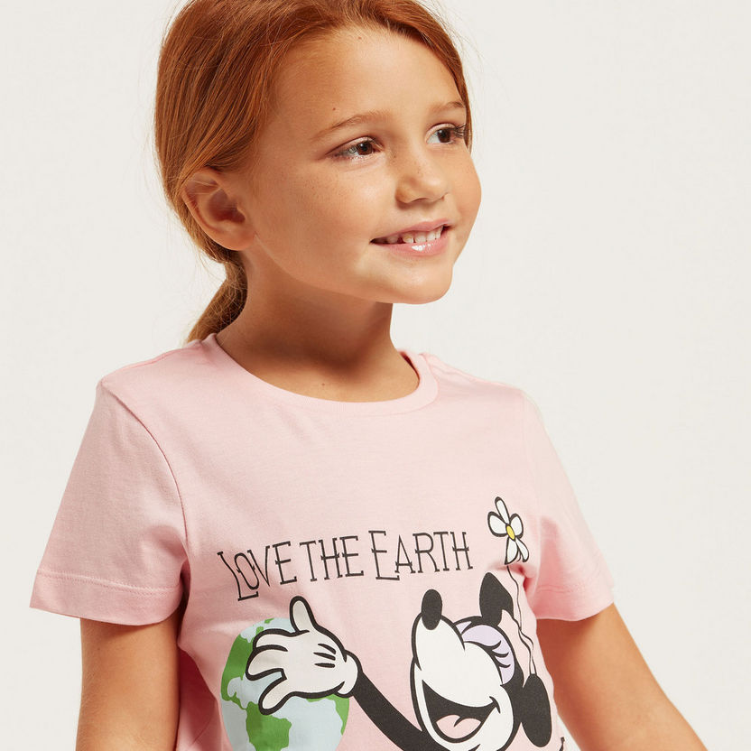 Minnie Mouse Print T-shirt and Pyjama Set-Sleepsuits-image-2