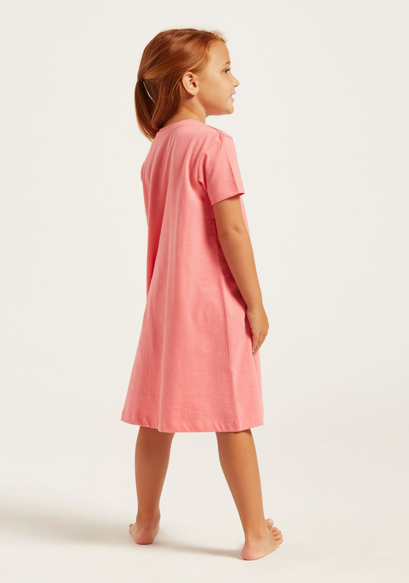 Marie Print Round Neck Night Dress - Set of 2-Pyjama Sets-image-6