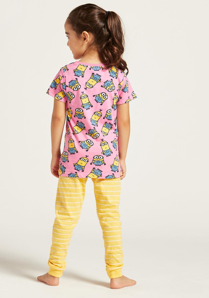 All-Over Minions Print T-shirt and Pyjama Set-Pyjama Sets-image-3