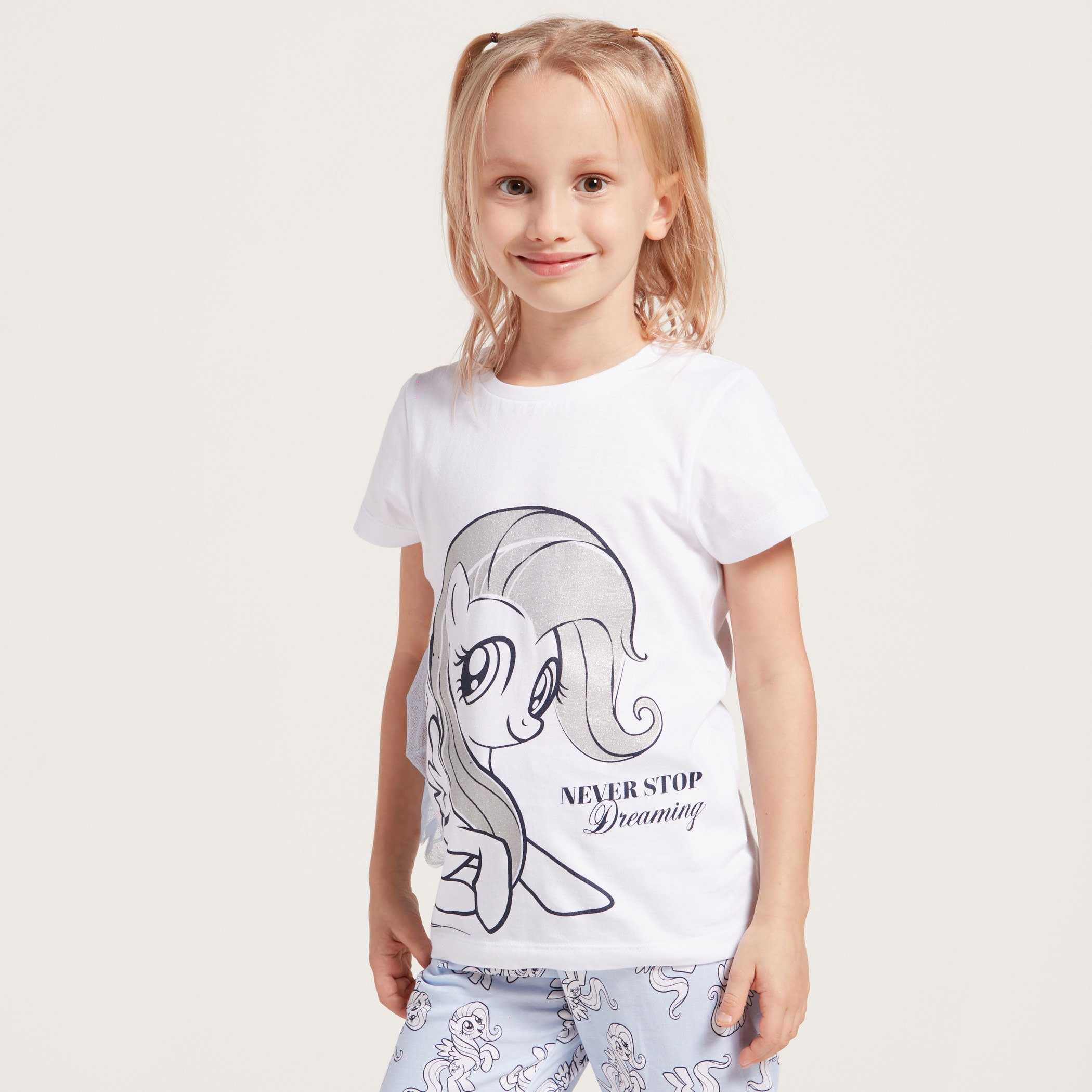My Little Pony Graphic Print T-shirt and All-Over Print Pyjama Set-girls-clothing-nightwear-image-3