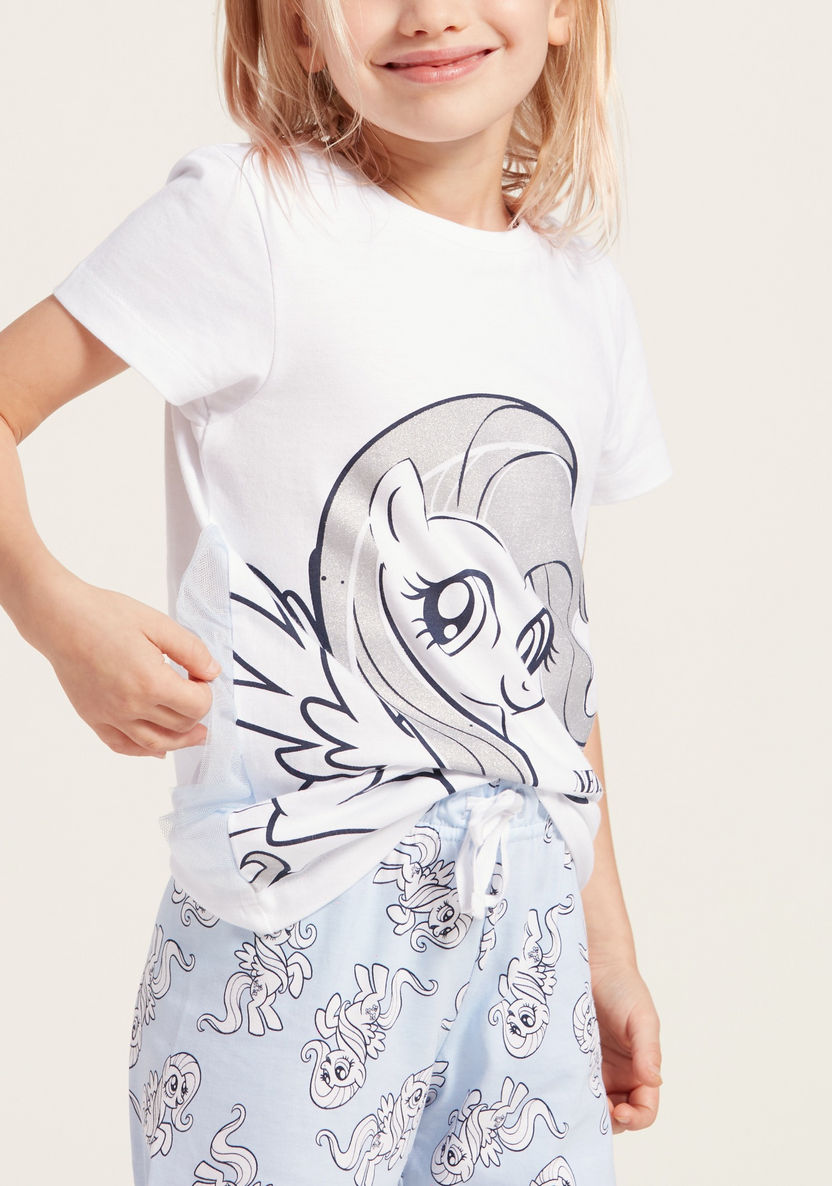 My Little Pony Graphic Print T-shirt and All-Over Print Pyjama Set-Nightwear-image-3