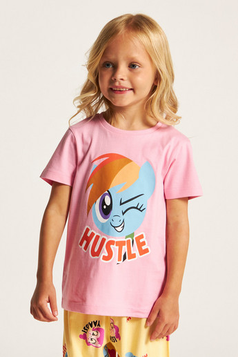 Hasbro Printed Round Neck T-shirt and Pyjama - Set of 2