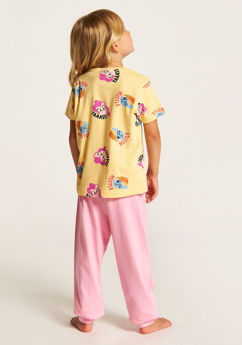 Hasbro Printed Round Neck T-shirt and Pyjama - Set of 2-Nightwear-image-8