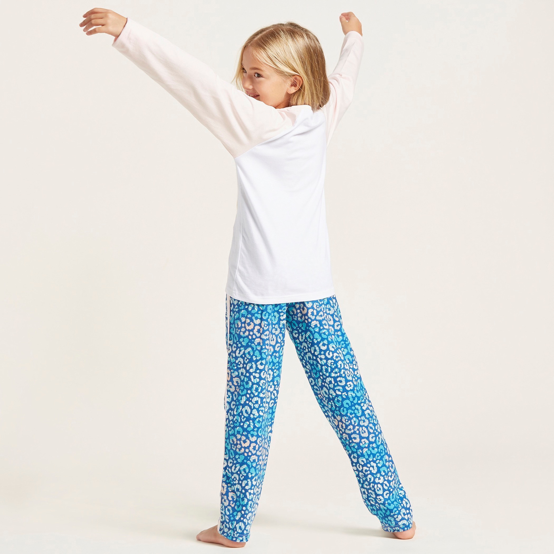 Buy Juniors Embroidered T-shirt and Full Length Pyjama Set Online