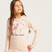 Juniors Graphic Print Long Sleeves T-shirt and Striped Pyjama Set-Nightwear-thumbnail-1