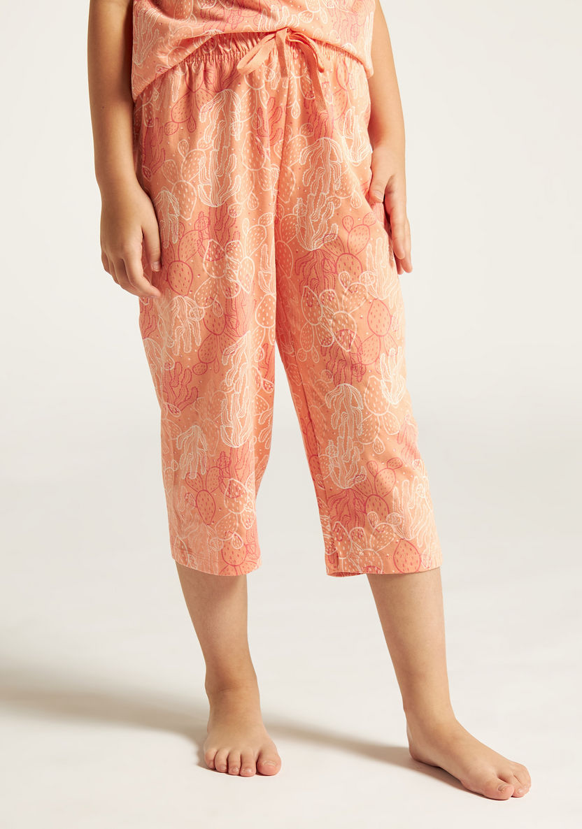 Juniors Printed Short Sleeve T-shirt and Pyjama Set - Set of 2-Nightwear-image-4