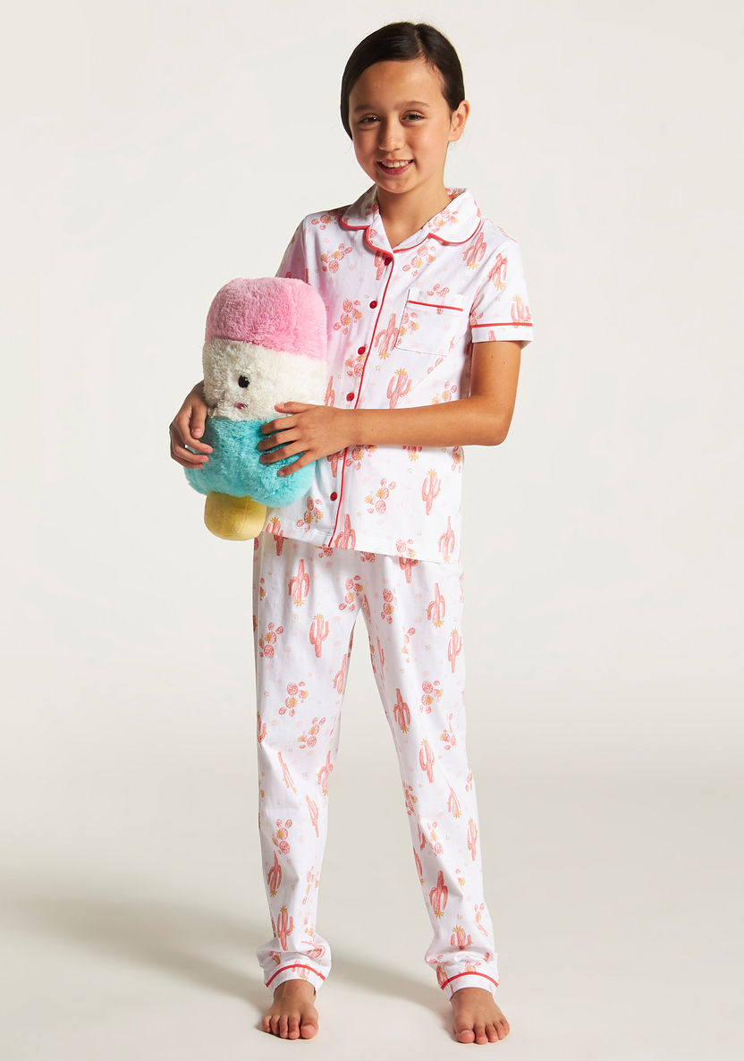 Juniors All Over Print Shirt and Pyjama Set-Nightwear-image-0