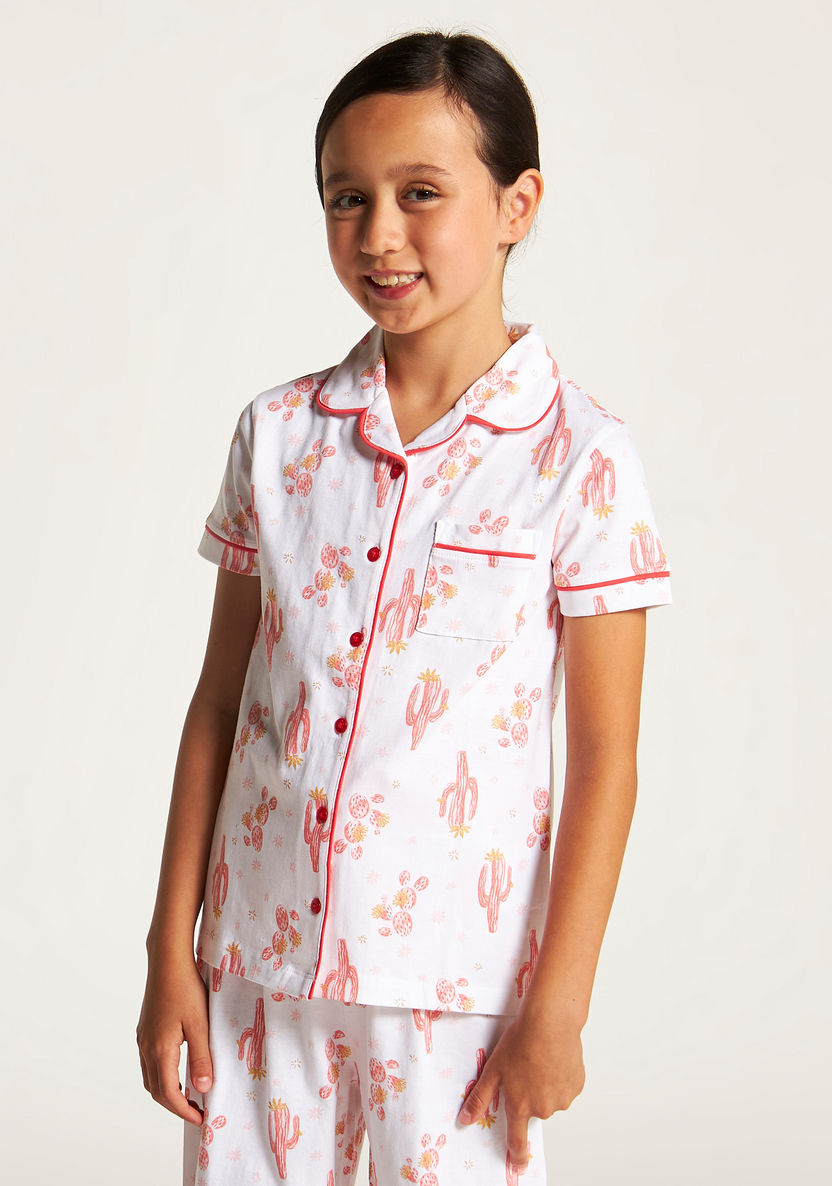 Juniors All Over Print Shirt and Pyjama Set-Nightwear-image-2
