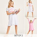 Juniors Graphic Print Sleep Dress with Ruffle Detail - Set of 2-Nightwear-thumbnail-0