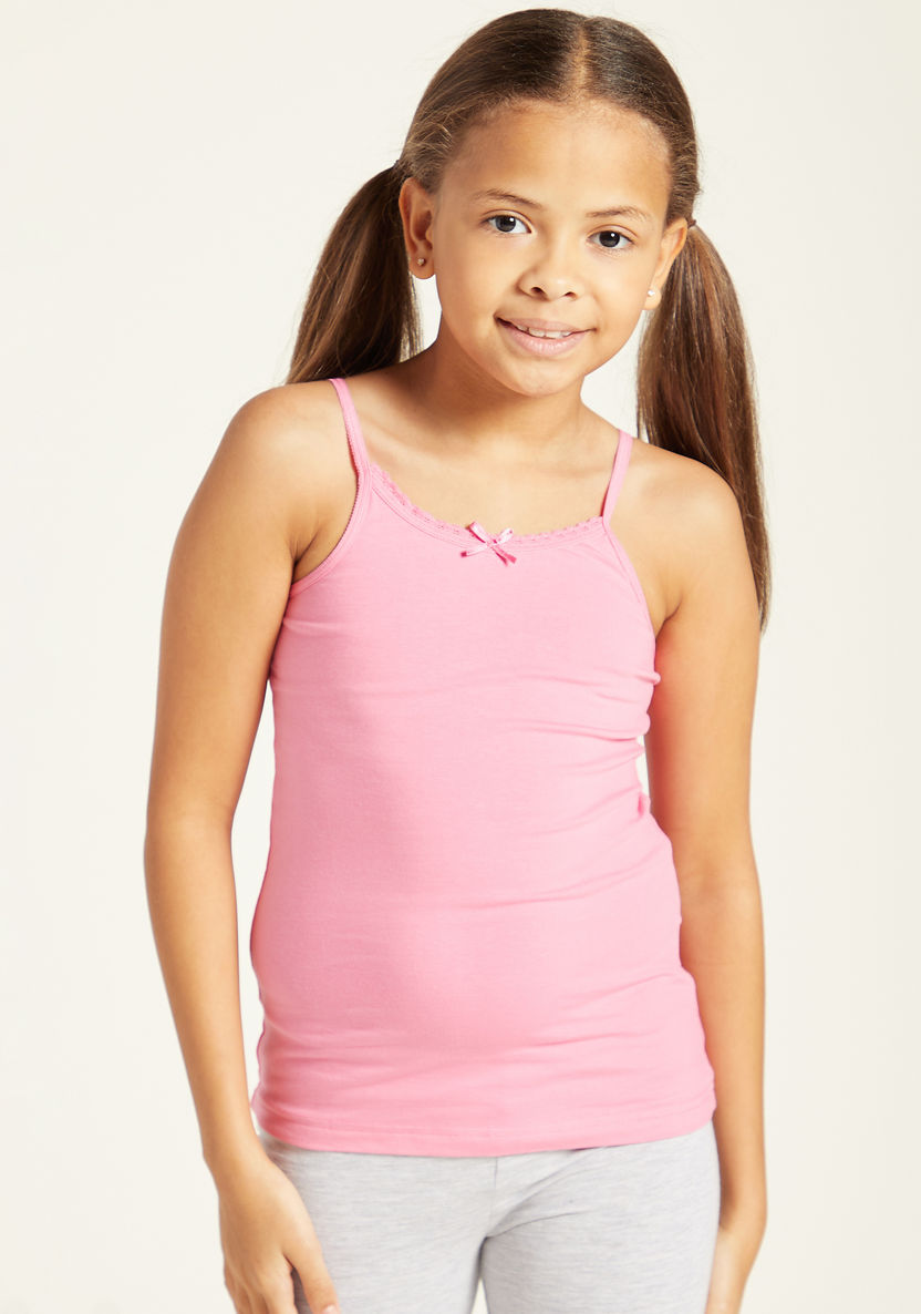 Juniors Solid Vest with Spaghetti Straps - Set of 5-Vests-image-2