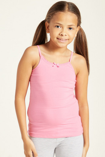 Juniors Solid Vest with Spaghetti Straps - Set of 5