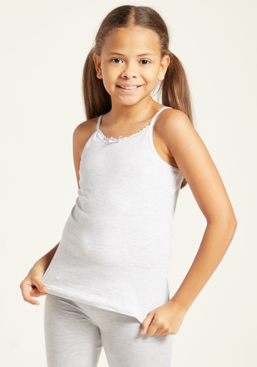 Juniors Solid Vest with Spaghetti Straps - Set of 5-Vests-image-5