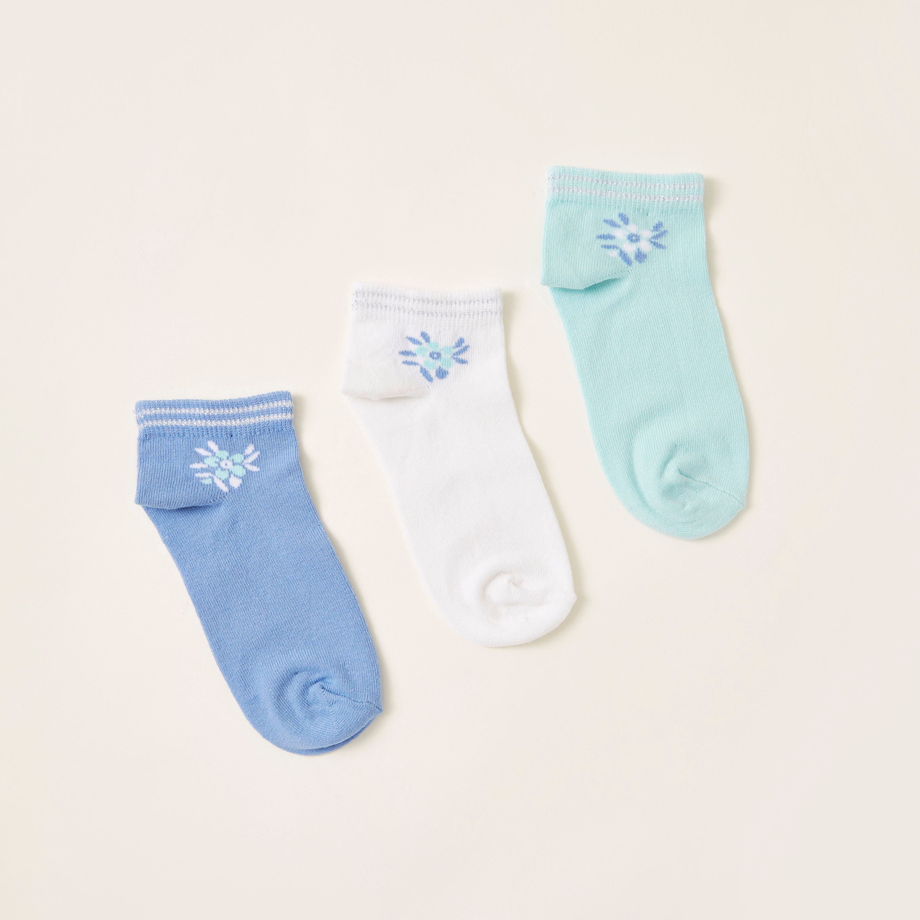 Juniors Printed Socks - Set of 3-baby-girls-accessories-socks-image-1
