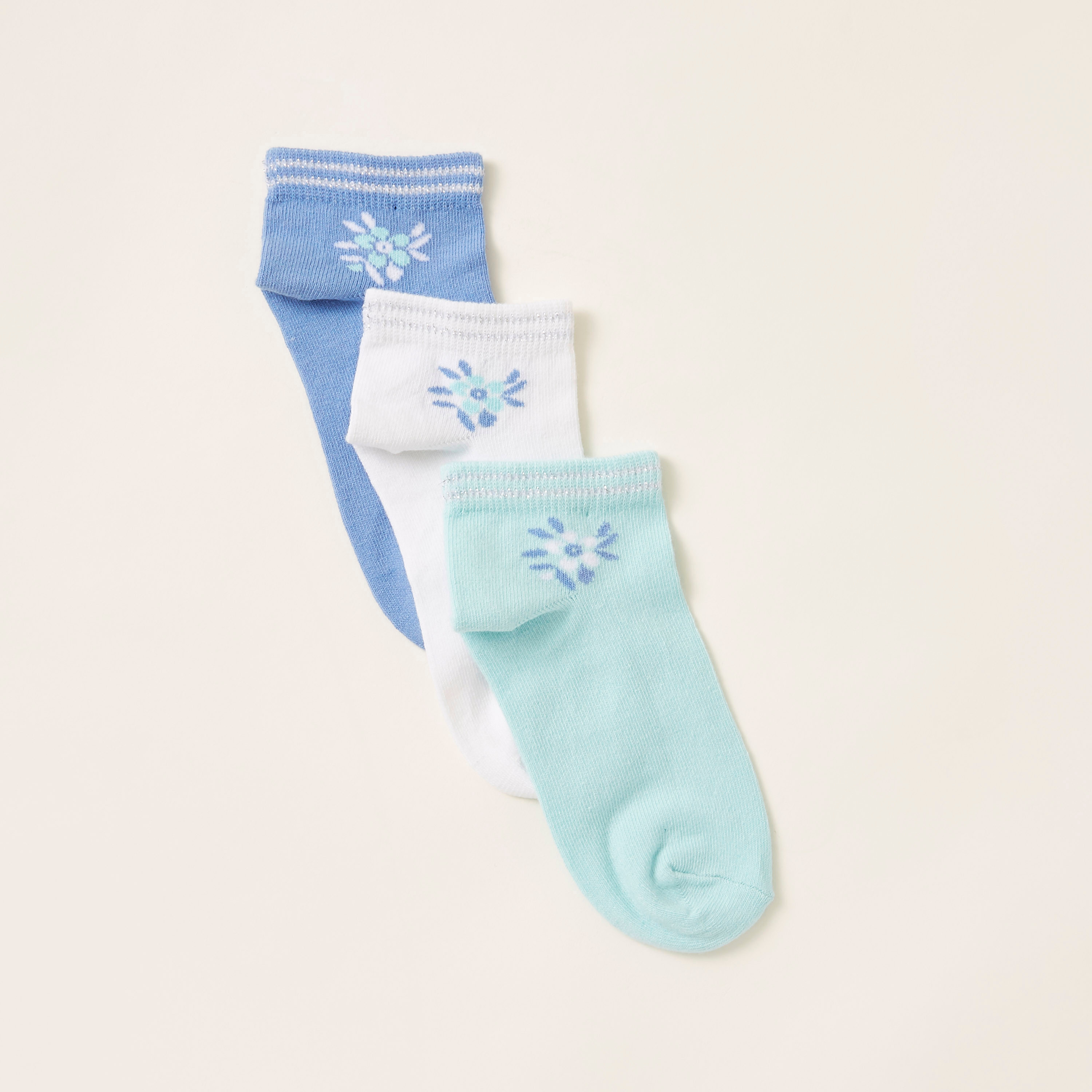 Juniors Printed Socks - Set of 3-baby-girls-accessories-socks-image-2