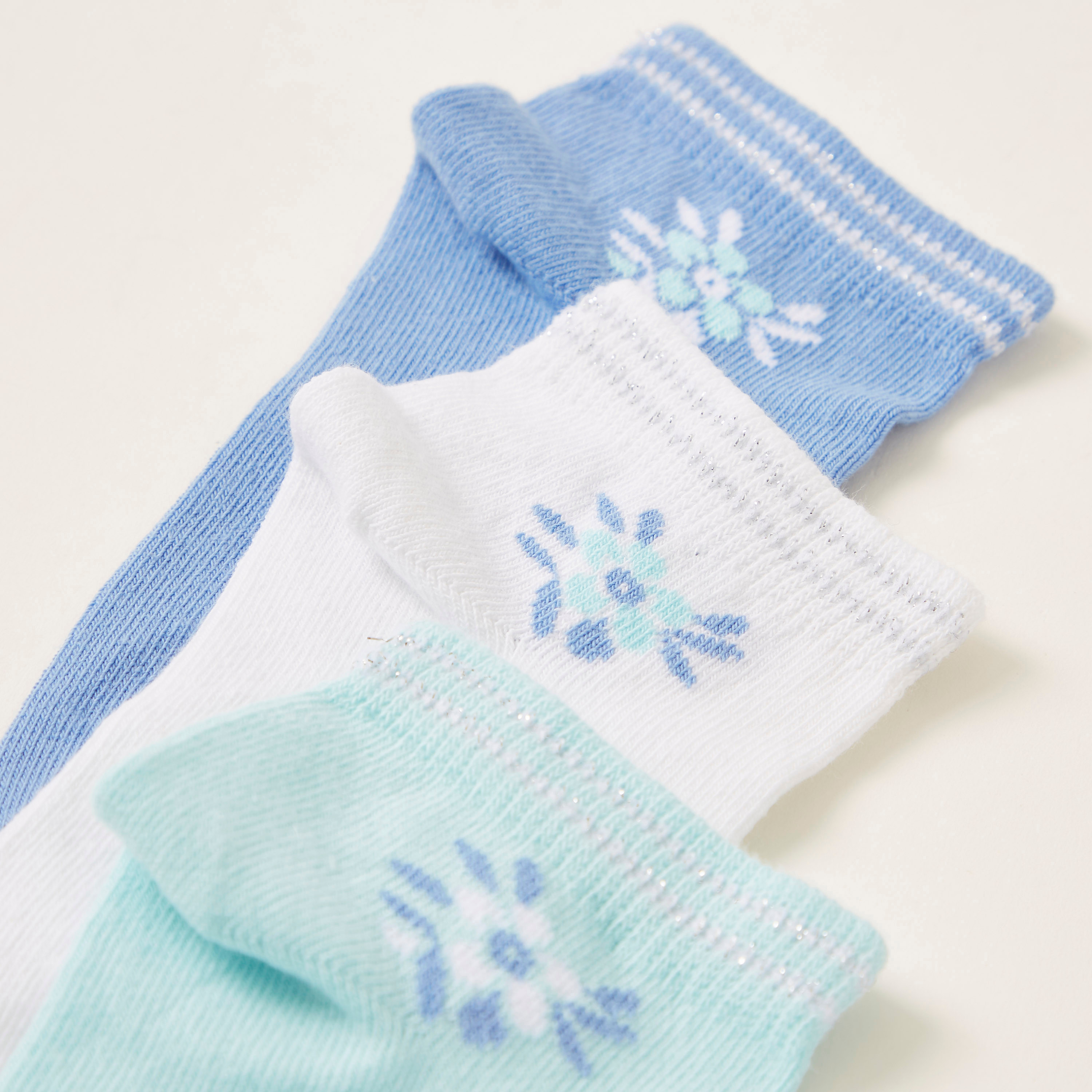 Juniors Printed Socks - Set of 3-baby-girls-accessories-socks-image-3