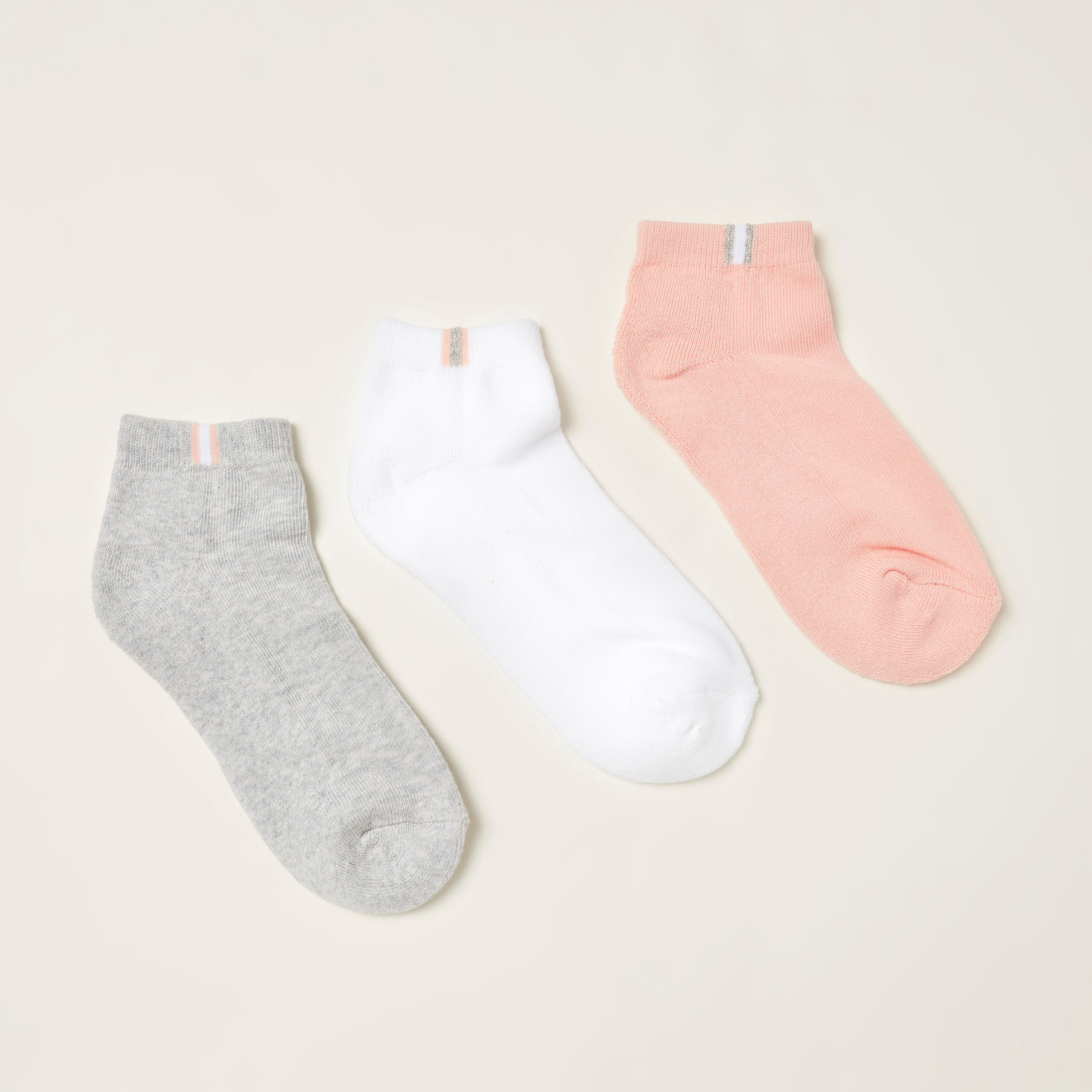 Juniors Solid Ankle Length Socks - Set of 3-girls-accessories-socks-image-1