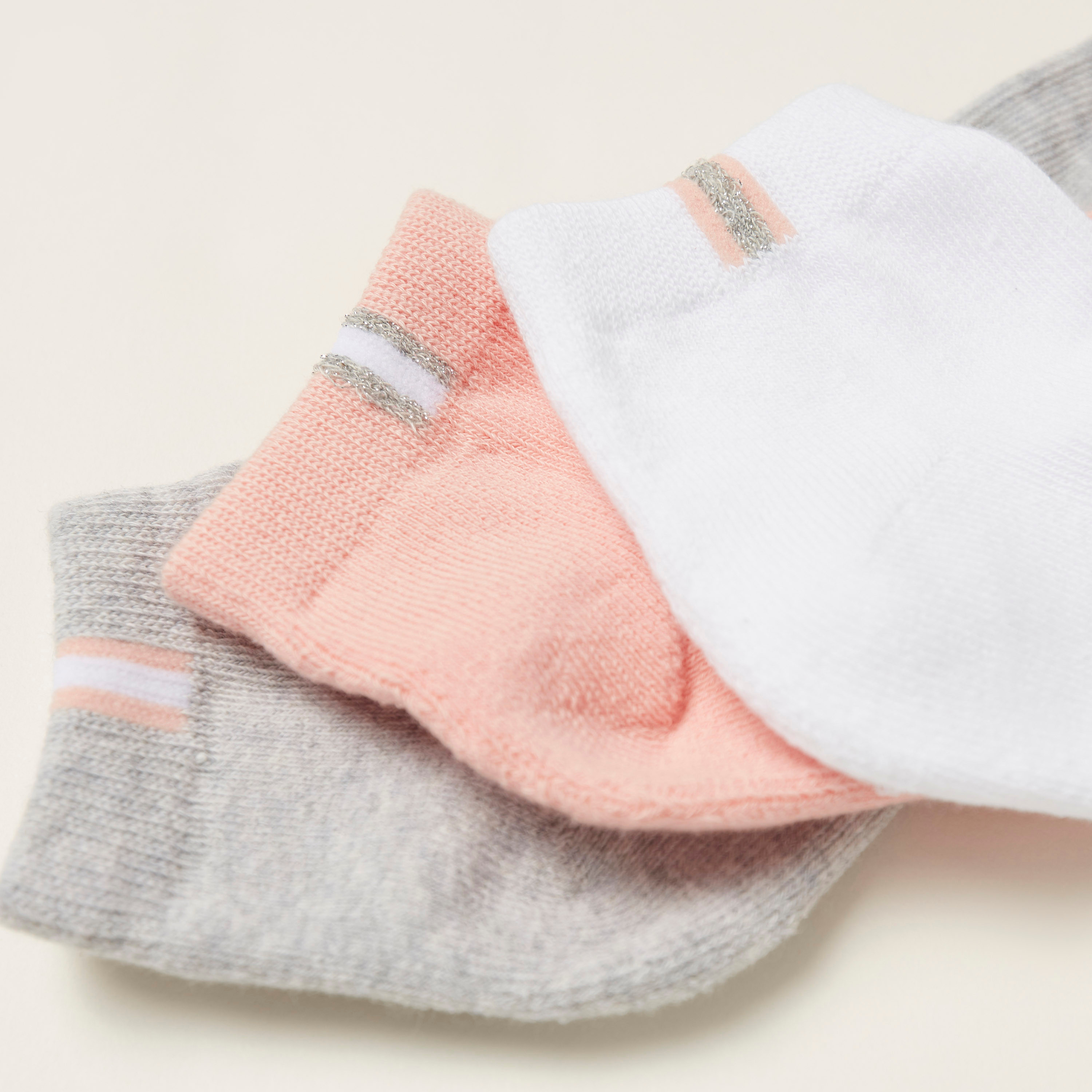Juniors Solid Ankle Length Socks - Set of 3-girls-accessories-socks-image-3