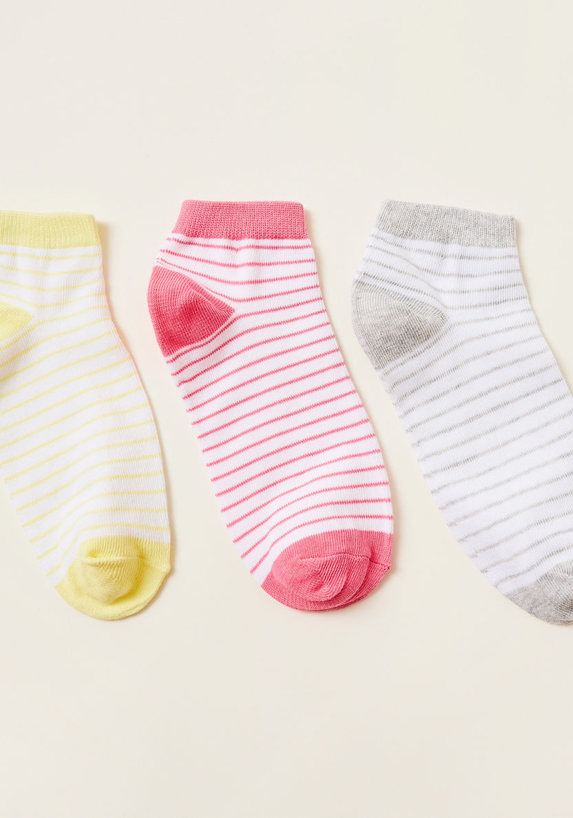 Juniors Striped Ankle-Length Socks - Set of 3-Socks-image-0