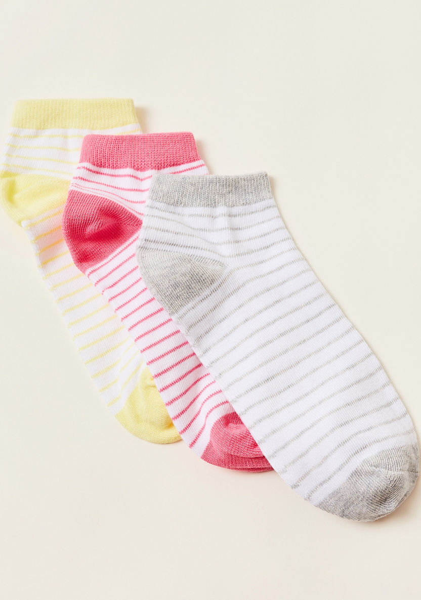 Juniors Striped Ankle-Length Socks - Set of 3-Socks-image-1