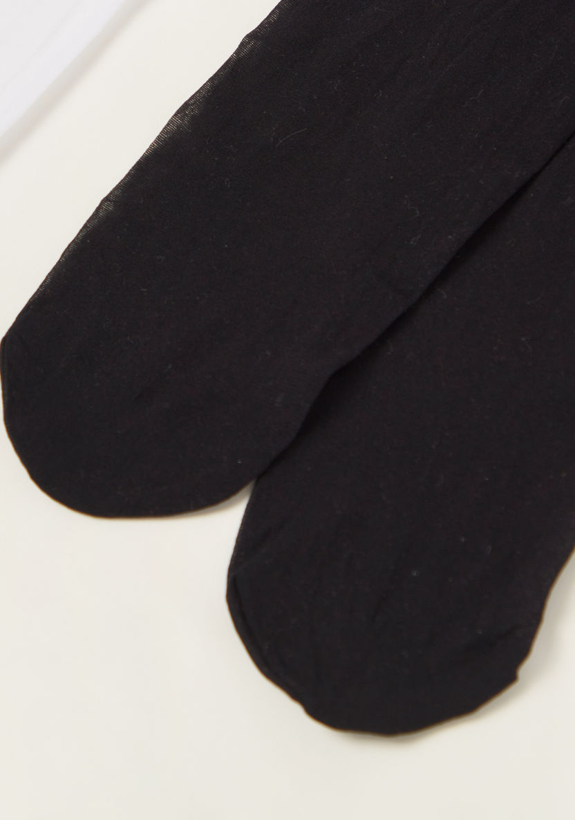 Juniors Solid Tights with Cuffed Hem - Set of 2-Socks-image-3