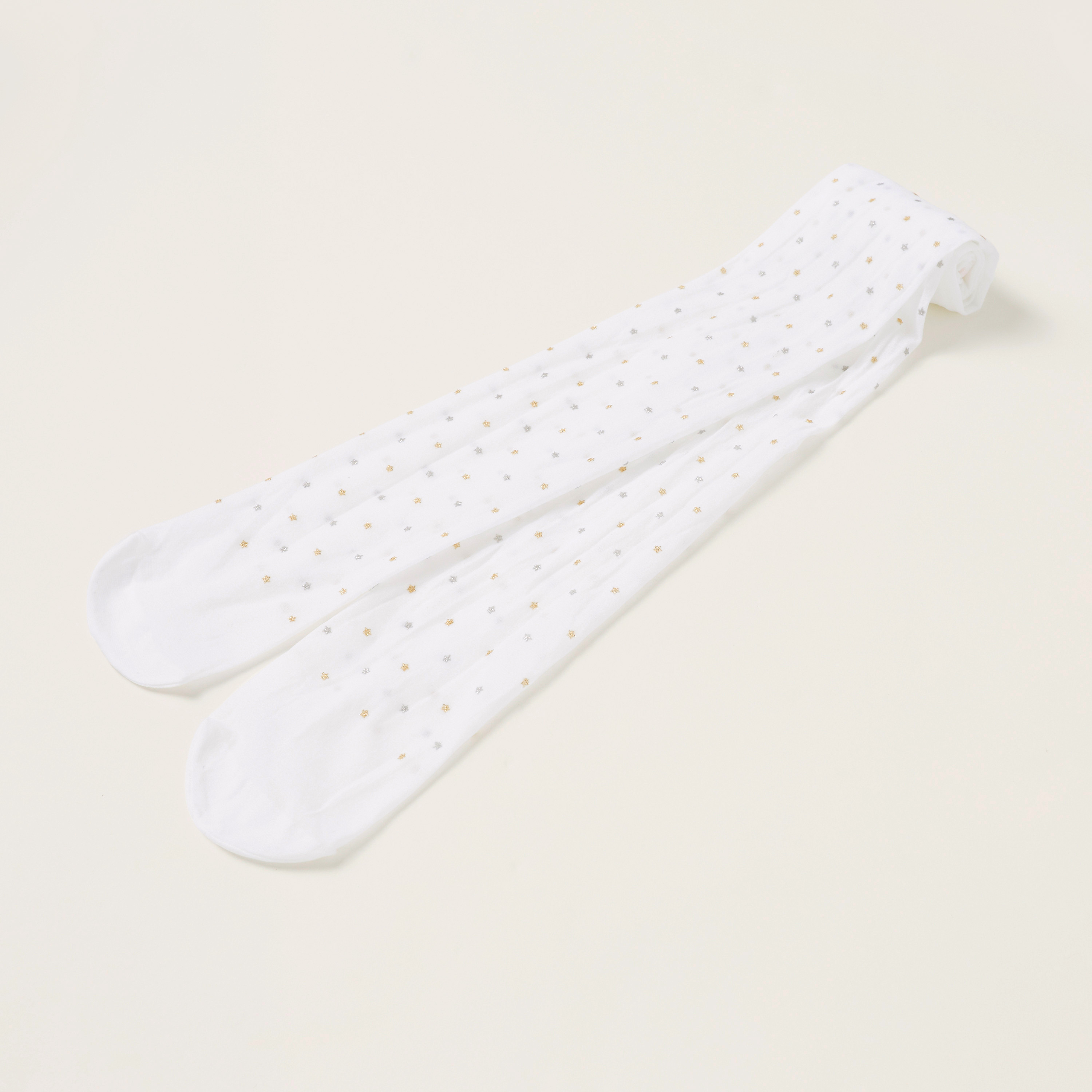 كولون بنجوم بارزة الملمس وخصر مطاطي من جونيورز-girls-accessories-socks-image-1
