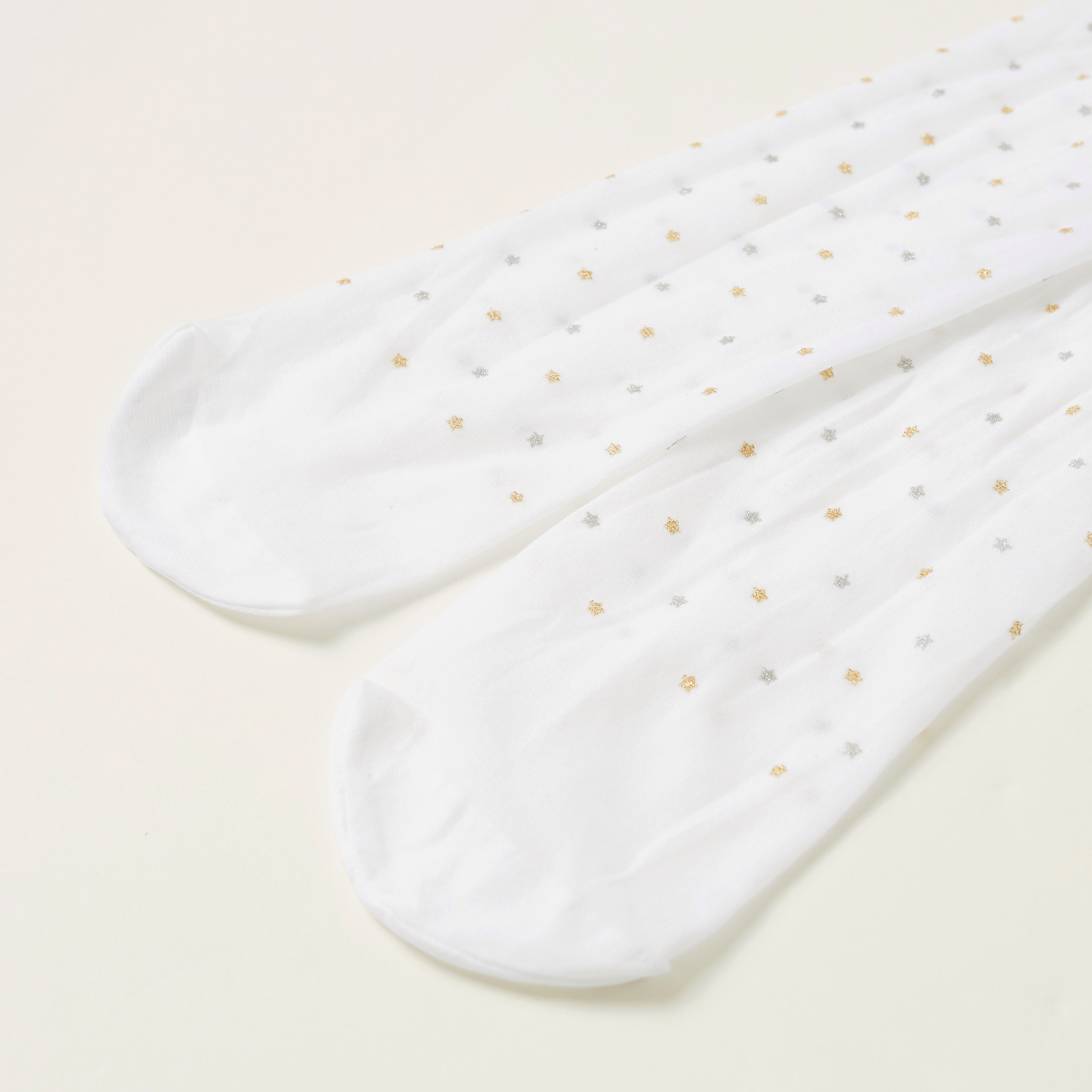 كولون بنجوم بارزة الملمس وخصر مطاطي من جونيورز-girls-accessories-socks-image-3