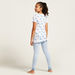 Juniors Floral Print T-shirt and Full Length Pyjama Set-Nightwear-thumbnail-3