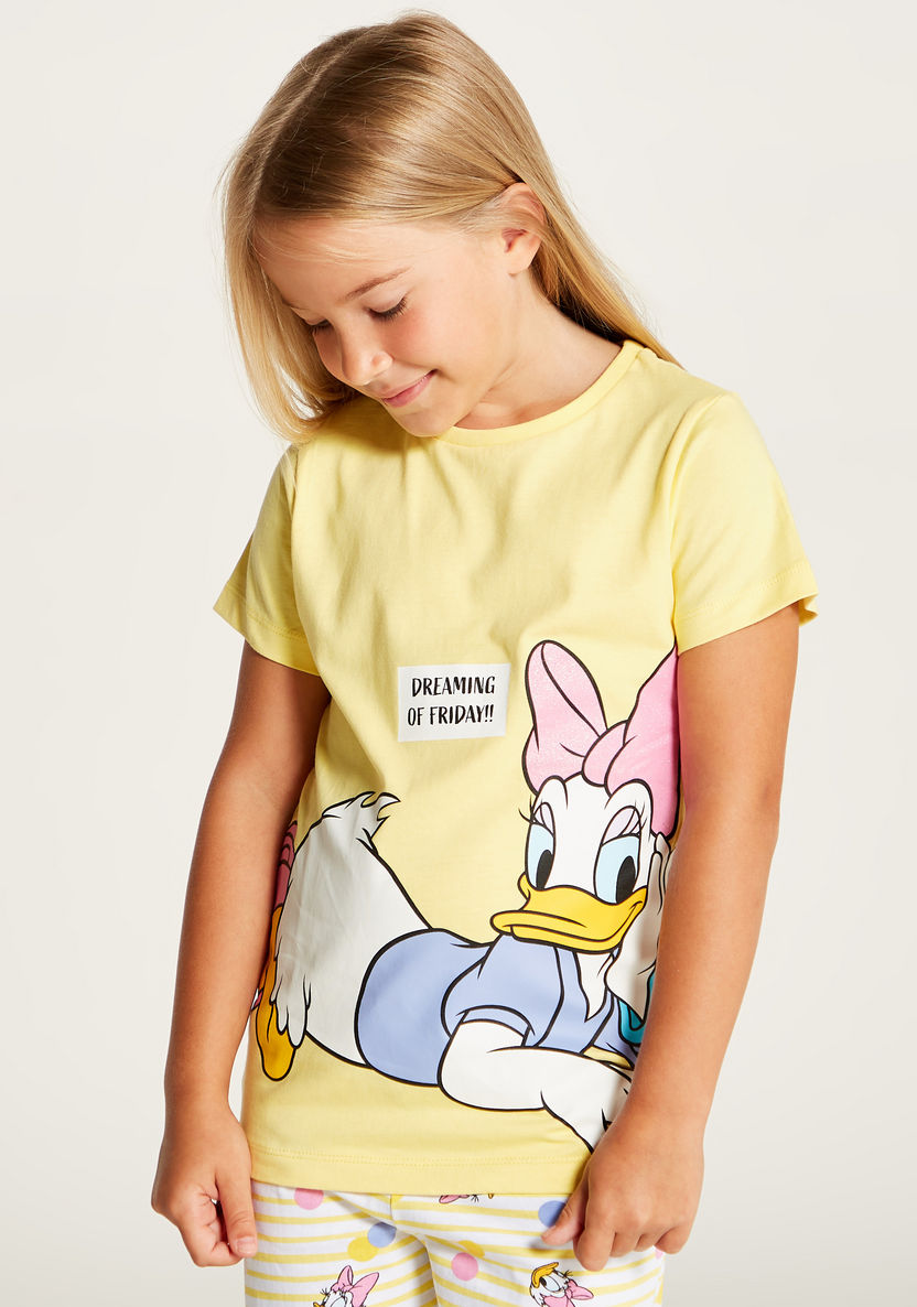 Disney Daisy Duck Print T-shirt and Pyjama Set-Nightwear-image-1