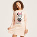 Disney Minnie Mouse Print Round Neck Night Dress with Long Sleeves-Nightwear-thumbnail-1