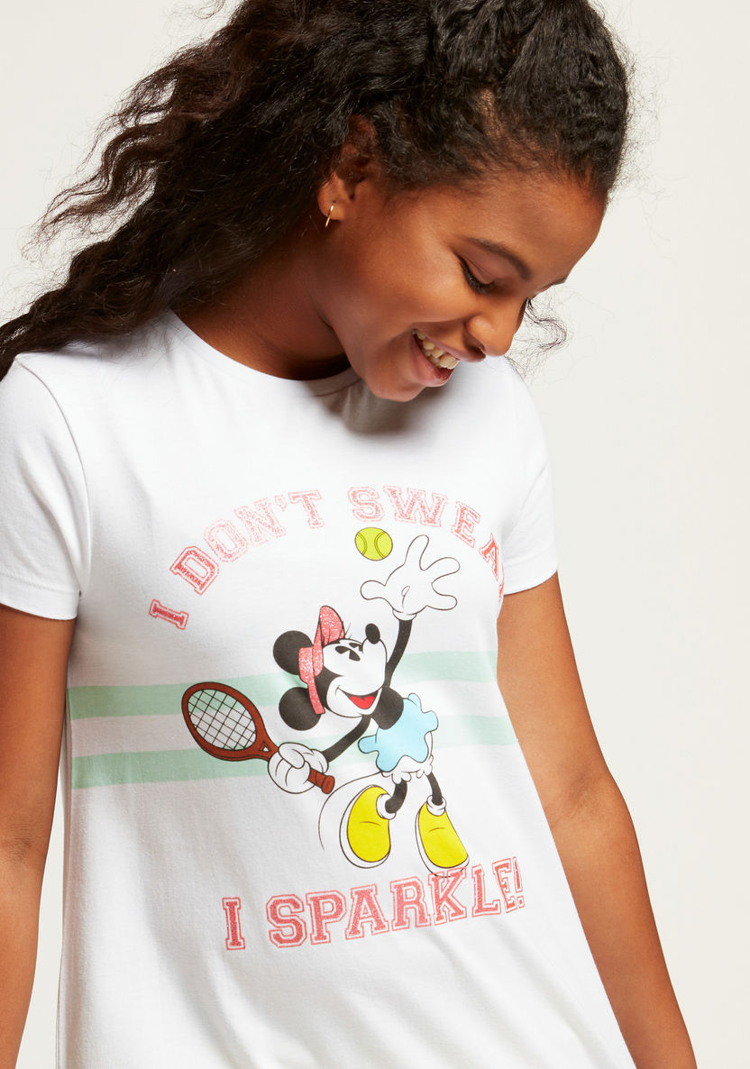 Disney Minnie Mouse Graphic Print Sleep Dress with Short Sleeves-Nightwear-image-1