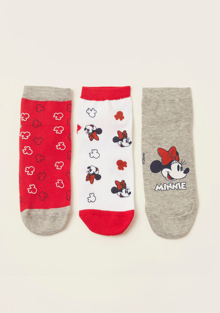Disney Mickey Mouse Print Ankle Length Socks - Set of 3-Multipacks-image-0