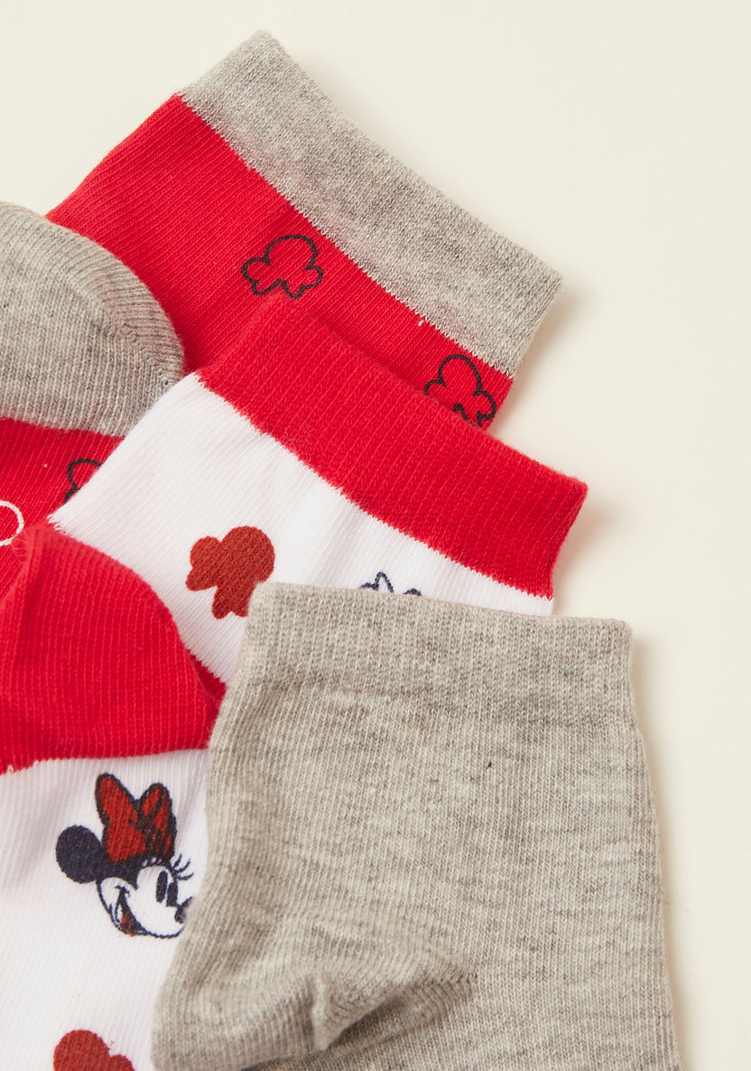 Disney Mickey Mouse Print Ankle Length Socks - Set of 3-Multipacks-image-2